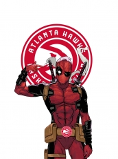 Atlanta Hawks Deadpool Logo heat sticker