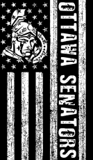 Ottawa Senators Black And White American Flag logo custom vinyl decal