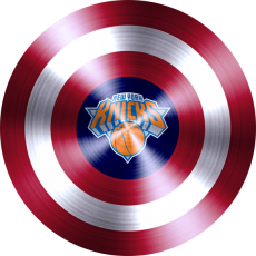 Captain American Shield With New York Knicks Logo heat sticker