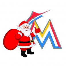 Miami Marlins Santa Claus Logo heat sticker