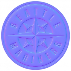 Seattle Mariners Colorful Embossed Logo custom vinyl decal