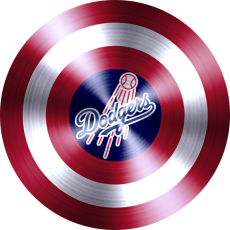 Captain American Shield With Los Angeles Dodgers Logo heat sticker