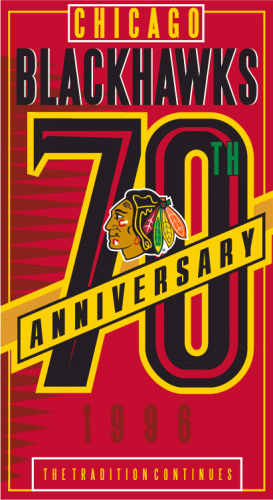 Chicago Blackhawks 1995 96 Anniversary Logo heat sticker