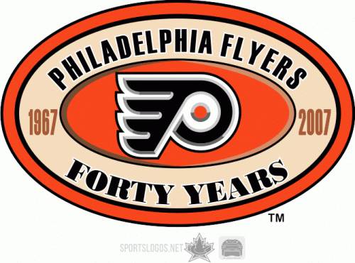 Philadelphia Flyers 2006 07 Anniversary Logo heat sticker