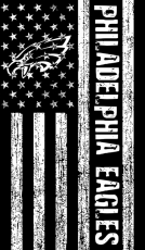 Philadelphia Eagles Black And White American Flag logo heat sticker