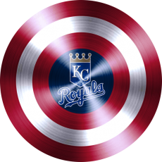 Captain American Shield With kansas City Royals Logo heat sticker