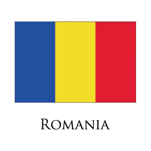 Romania flag logo heat sticker