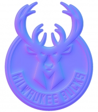 Milwaukee Bucks Colorful Embossed Logo heat sticker