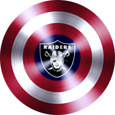 Captain American Shield With Oakland Raiders Logo heat sticker
