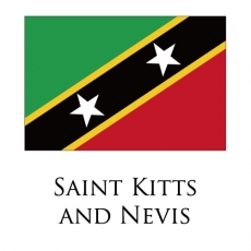 Saint Kitts and Nevis flag logo heat sticker