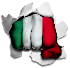 Fist Italy Flag Logo heat sticker