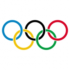 The Olympic Flag Logo heat sticker