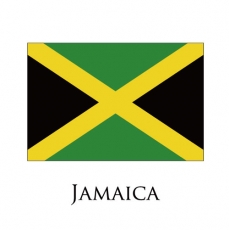 Jamaica flag logo heat sticker