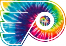 Philadelphia Flyers rainbow spiral tie-dye logo custom vinyl decal