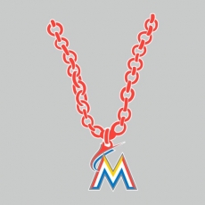 Miami Marlins Necklace logo heat sticker