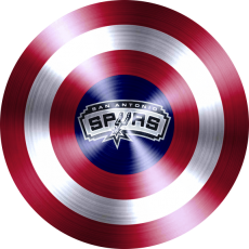 Captain American Shield With San Antonio Spurs Logo heat sticker