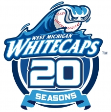 West Michigan Whitecaps 2013 Anniversary Logo heat sticker