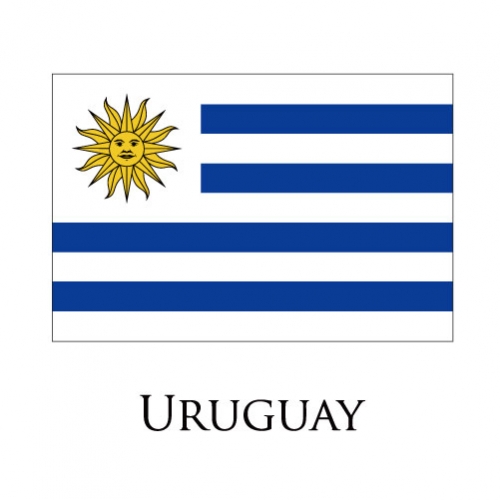 Uruguay flag logo heat sticker