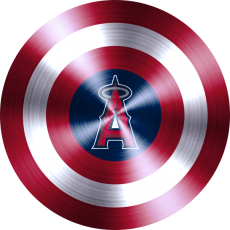 Captain American Shield With Los Angeles Angels Logo heat sticker