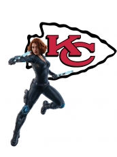 Kansas City Chiefs Black Widow Logo heat sticker