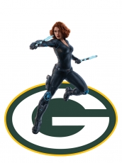 Green Bay Packers Black Widow Logo heat sticker
