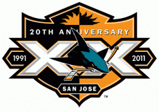 San Jose Sharks 2010 11 Anniversary Logo heat sticker