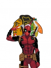 Chicago Blackhawks Deadpool Logo heat sticker