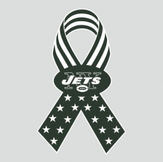 New York Jets Ribbon American Flag logo heat sticker