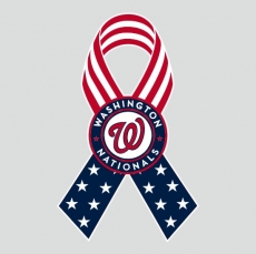 Washington Nationals Ribbon American Flag logo heat sticker