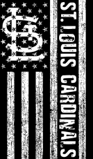 St. Louis Cardinals Black And White American Flag logo heat sticker