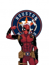 Houston Astros Deadpool Logo Logo heat sticker