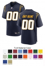 Los Angeles Chargers Custom Letter and Number Kits For Navy Jersey 01 Material Twill