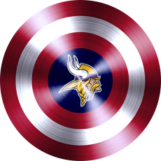 Captain American Shield With Minnesota Vikings Logo heat sticker