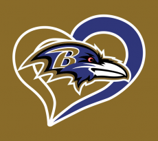 Baltimore Ravens Heart Logo heat sticker
