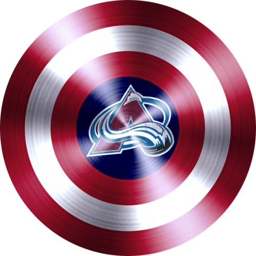 Captain American Shield With Colorado Avalanche Logo heat sticker