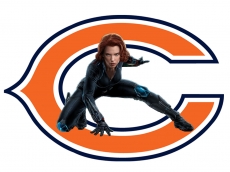 Chicago Bears Black Widow Logo heat sticker