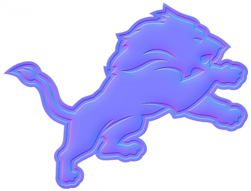 Detroit Lions Colorful Embossed Logo heat sticker