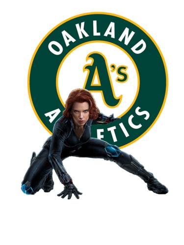 Oakland Athletics Black Widow Logo heat sticker