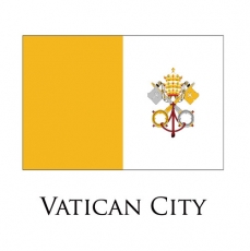 Vatican City flag logo heat sticker