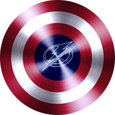 Captain American Shield With Tampa Bay Lightning Logo heat sticker