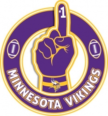Number One Hand Minnesota Vikings logo heat sticker