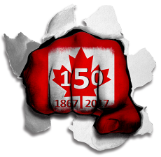 Fist Canada 150 Flag Logo heat sticker