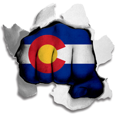 Fist Colorado State Flag Logo heat sticker