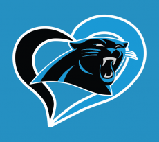 Carolina Panthers Heart Logo custom vinyl decal