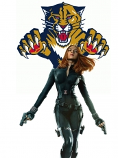 Florida Panthers Black Widow Logo custom vinyl decal
