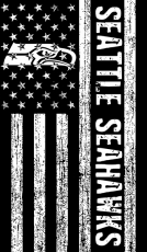 Seattle Seahawks Black And White American Flag logo heat sticker