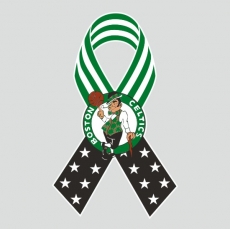 Boston Celtics Ribbon American Flag logo custom vinyl decal