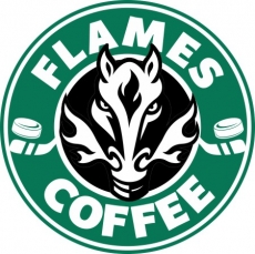 Calgary Flames Starbucks Coffee Logo heat sticker