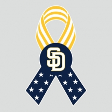 San Diego Padres Ribbon American Flag logo heat sticker
