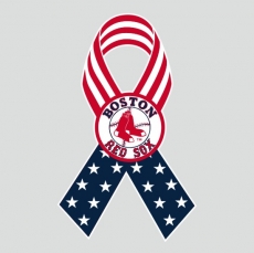 Boston Red Sox Ribbon American Flag logo custom vinyl decal